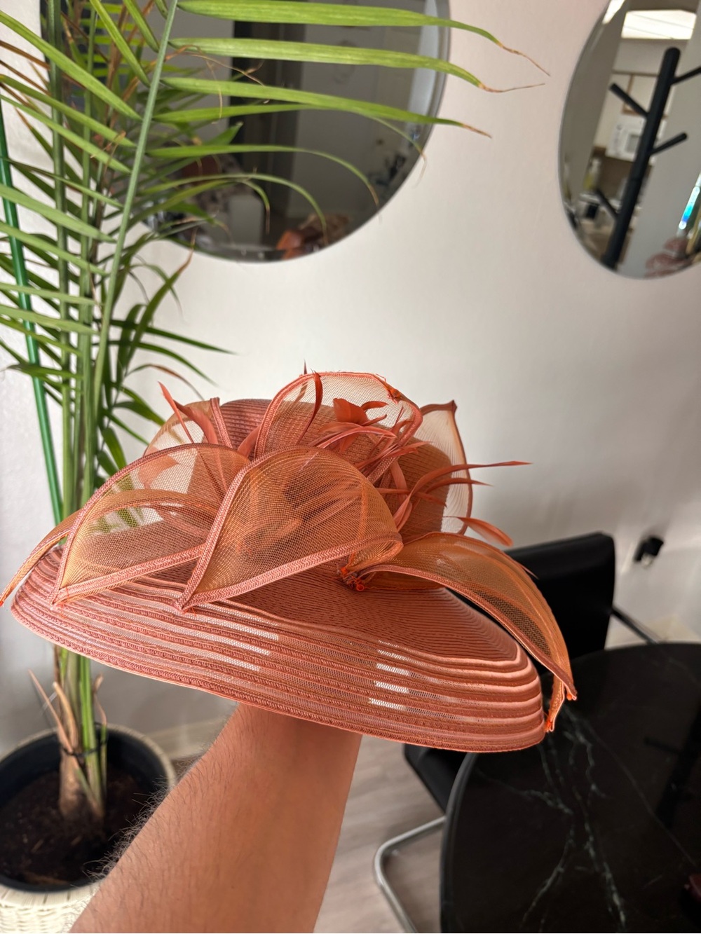 Elegant Women’s Orange Fascinator Hat